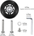 uxcell Replacement Luggage Wheels 64x24mm Suitcase Repair Kits with 4 PU Bearing Wheels, Washers, Wrenches