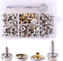 Swpeet 120Pcs Silver Fastener Screw Snaps with 1Pcs Snap Setting Tool Kit for Furniture Canvas Fabric Boats