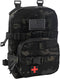 Tactical Mini Molle Hydration Pack, Outdoor Carrier with IFAK Pouch, US Flag, Med Patch, Hydropack for 2L Bladder