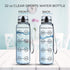 Time Marked Water Bottle - Clear Sports Timed Bottle 32 oz - Best for Measuring Water Intake - Tritan BPA-Free