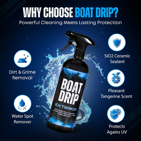Exterior Cleaner, All Purpose Boat Cleaner with SiO Ceramic Sealant, Tangerine Scent - Effective Water Spot & Boat