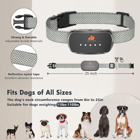 Smart Automatic Anti Bark Dog Collar, Intelligent Waterproof Rechargeable Barking Terminator, Black