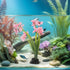 2pcs Beavorty Artificial Aquarium Plant Decorations, Realistic Plastic Fish Tank Flowers, Lavender Purple Aquatic