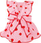 Dog Dresses for Small Dogs, Cute Cotton Summer Clothes with Bow Decor, Strawberry Birthday Outfit