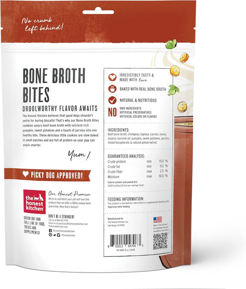 The Honest Kitchen Bone Broth Bites, Roasted with Beef Bone Broth & Sweet Potatoes, 8 oz Bag