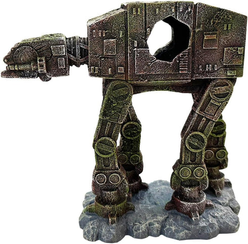 Aquarium at-at Imperial Walker Decorations - Tropical Betta Fish Hideouts, Cave Ornament for Fish Tank