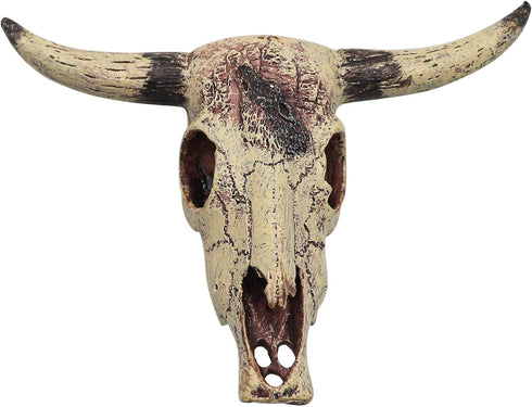 Bearded Dragon Tank Decor Accessories, Resin Cattle Skull Reptiles Hideouts Decorations, Decor Statue for Fish Aquarium Cave Landscape by Oooct