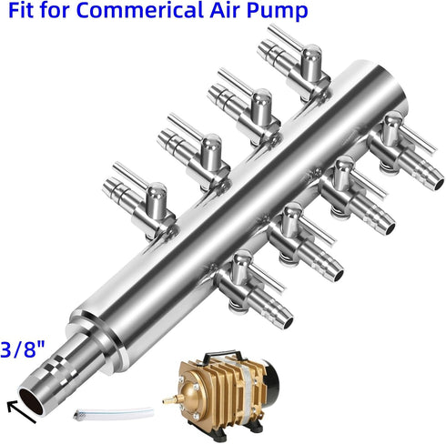 AQUANEAT Large 8 Way Aquarium Control Valve, Fish Tank Air Flow Distributor Splitter for Air Pump Accessories