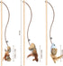 Natural Wood Cat Teaser Wand Toy, 3pcs 16 Inch Catnip Sticks for Teeth Cleaning and Indoor Exerciser