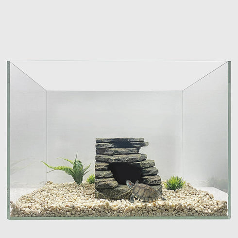 FEDOUR Aquarium Ornaments, Mini Skull Skeleton, Castle, Hippon Cave, Rock Stone Cave Decoration for Fish Tank