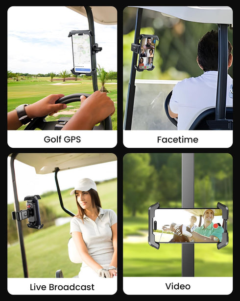 VUP Golf Cart Phone Holder, Compatible with EZGO/Club Car/Yamaha, Universal for Most 4.7-7'' Cell Phones