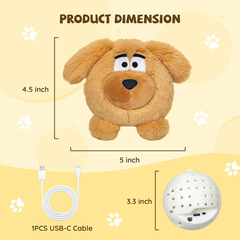 COPHCY Moving Dog Ball, Jumping Squeaky Interactive Dog Toys, Plush Chew Toys for Small/Medium/Large Dogs, USB