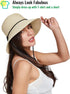 Gisdanchz Women Wide Brim Straw Hat with Chin Strap for UV Sun Protection - Summer Accessory