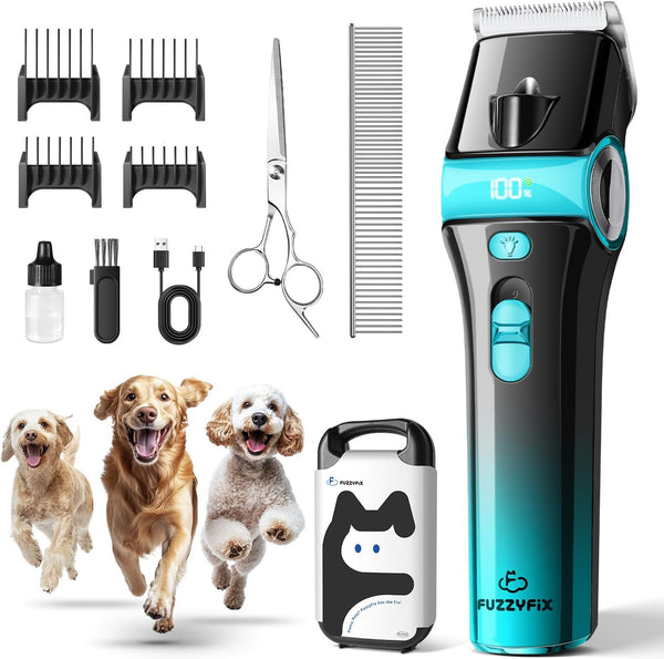 Dog Clippers for Grooming with 5-in-1 Blade, Dog Grooming Kit Cordless Rechargeable
