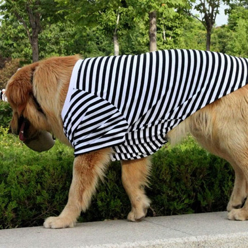 Dog Shirts for Large Dogs, Dog Striped T Shirt Dog Shirts Oversized Breathable Pet Pullover Clothes Puppy Apparel for Medium to Large Dogs (Size L)