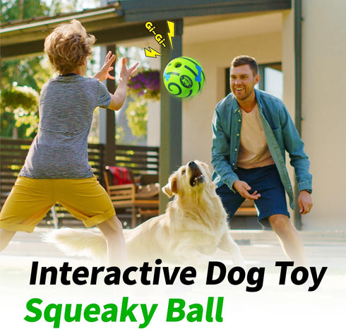 2 Pack, 3.14 inch Giggle Ball for Dogs Glowing Interactive Dog Toys Balls, Rolling Squeaky Toy for Large Medium Small