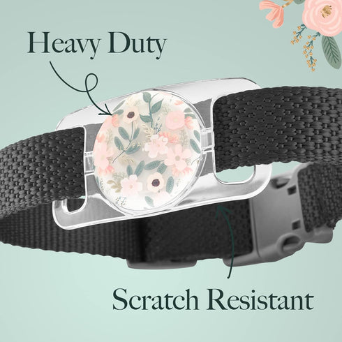 Rifle Paper Co. Airtag Dog Collar Holder, Waterproof Airtag Case, Unique Floral Design for Dog Collar