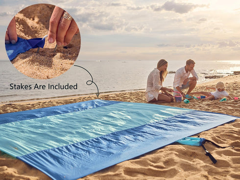 WEKAPO Beach Blanket Sandproof Waterproof, Extra Large Beach Mat, Oversized & Compact Sand Free, Quick Drying Beach