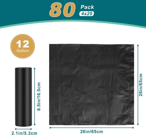 80 1.2 Portable Toilet Bags, Camp Toilet Liner for Porta Potty, Bucket Toilet, Mil Disposable Trash Bag for Camping