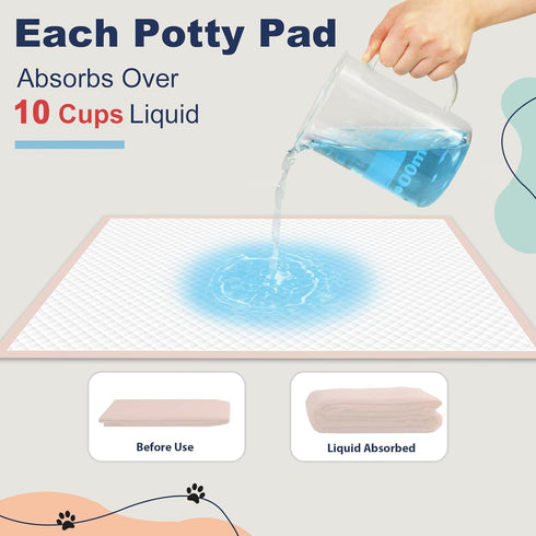 36"x36" 6-Layer 35 Count XXL Dog Pee Pads Extra Large Pink Puppy Pads, Super Absorbent & Leak-Proof Potty Training
