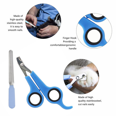 7-Piece Small Pet Grooming Kit with Brush, Nail Clippers, and Adjustable Strap for Rabbits, Hamsters, Guinea Pigs