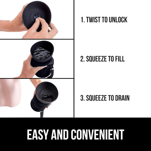 GORILLA GRIP Dog Water Bottle, Portable Water Bowl Dispenser for Dogs, 16 oz Leak Proof Pet Travel Squeeze Bottles,