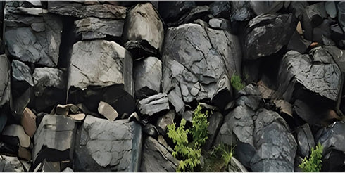 AWERT 72x24 inches Grey Rock Stone Aquarium Background for Fish Tank and Rocky Terrarium