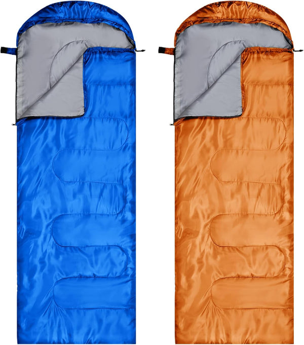 Tudomro 2 Pcs Camping Sleeping Bag - Lightweight Packable Waterproof Gear for Adults, Indoor Outdoor Hiking Travel