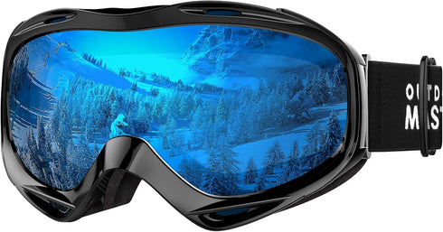 OutdoorMaster OTG Ski Goggles - Over Glasses Ski/Snowboard Goggles for Men, Women & Youth