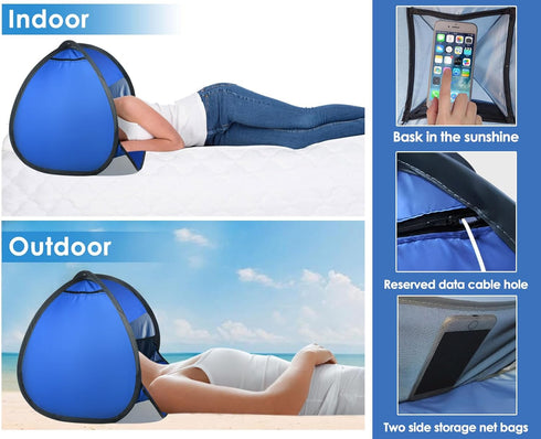 Mini Tent for Pets, Small Dog Tent for Beach, Portable Pop Up Sun Shade Shelter with Phone Compartment for Camping