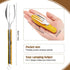 Folding Camping Utensils Cutlery Set 4-in-1 Stainless Steel Spoon Fork Knife Bottle Opener Set Detachable Tableware Pocket Kits Backpacking Cutlery Multitool, Red, Green, Black, Blue, Gold (5 Pcs) by Tessco