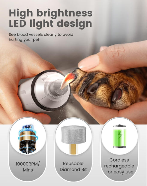 2 1 Trimmer, Trimmers PAPMINI in Dog Nail Grinder Quiet and Dog Paw Powerful Painless Electric Dog Nail for Large
