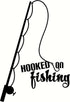 Wall Decor Plus More WDPM3504 Hooked on Fishing with Pole Wall Decal, 23x16, Black