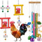 VioraWhite 7 Pcs Chicken Toys, Hanging Chicken Wind Chime, 2 Pcs Coop Mirror