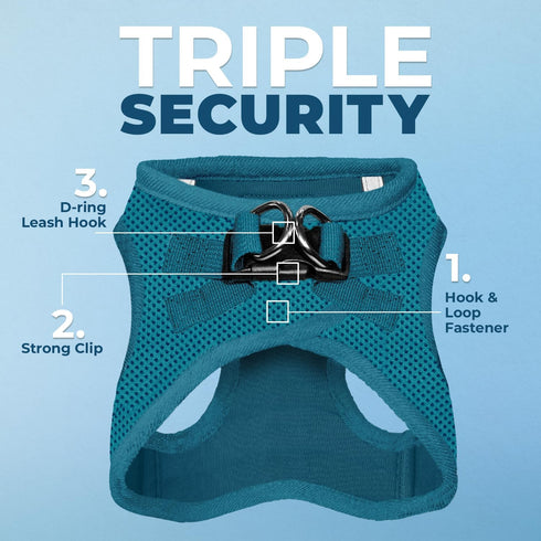 Best Pet Supplies No Pull Harness - Reflective, All Weather Mesh for Small, Medium Dogs, Cats - Turquoise, XL