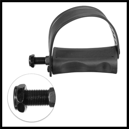1 1/2 Inch 12.7mm Pair Exercise Bike Pedals with Straps Spindle Cycling Parts Spindle Black Durable Material