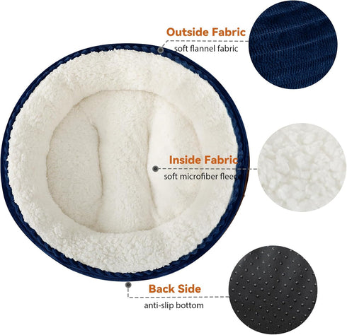 Cat Beds for Indoor Cats 20 Inches Navy Blue, Small Dog Beds for Small Dogs, Extra Soft & Machine Washable