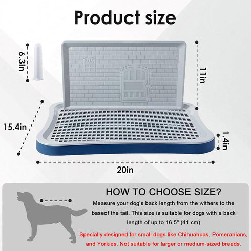 BESTMAN MARINE Pee Pad Holder,Dog Potty Tray with Splash Guard,Indoor Potty for Small Dogs, Waterproof and Easy