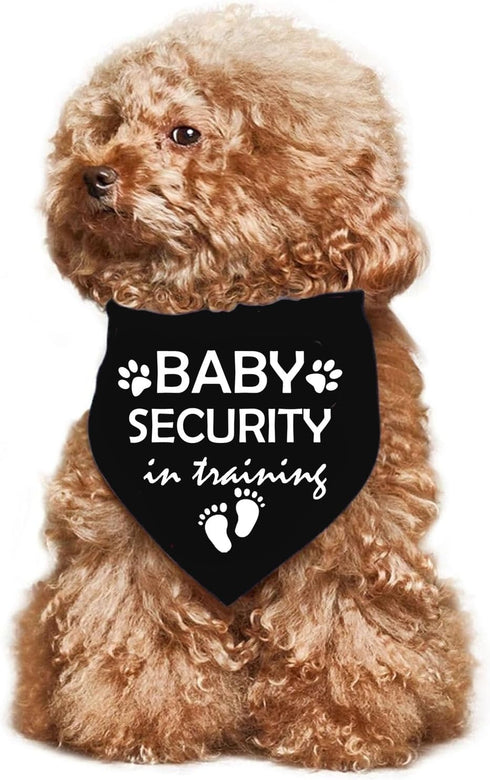 Lcekterur (2 Pack) Pregnancy Announcement Dog Bandana Baby Security in Training Printed Bandanas Baby Announcement Dog