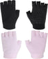 FdcLixuvol 2 Packs Non Slip Fingerless Yoga Gloves, Fingerless Pilates Gloves with Grips