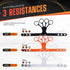 FNBX FlickGlove Basketball Shooting Aid, Training Equipment Set of 3 Silicone Strap Resistances, White, Black, Orange