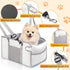 Portable Dog Car Seat for Small Dogs - Pet Booster Seat with Safety Leash, Adjustable Straps, Washable Cushion