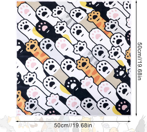 BOXOB 19.68x19.68 Inch 9 Cat Wrap for Grooming, Soft Cat Swaddle Wrap Multifunctional Self-Adherent Cat Restraint Wrap
