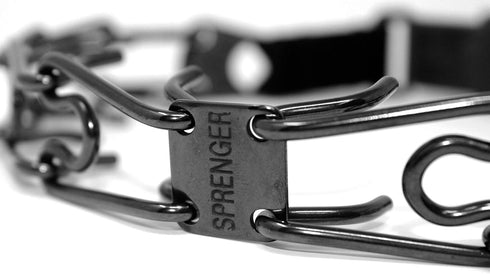 Herm Sprenger Black Stainless Steel Prong Dog Training Collar, Ultra-Plus Pet Pinch Collar, No-Pull Collar for Dogs,