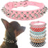 Spiked Pink Soft PU Leather Dog Collar with Funny Mushrooms Rivet Spike for Small Medium Large Dogs