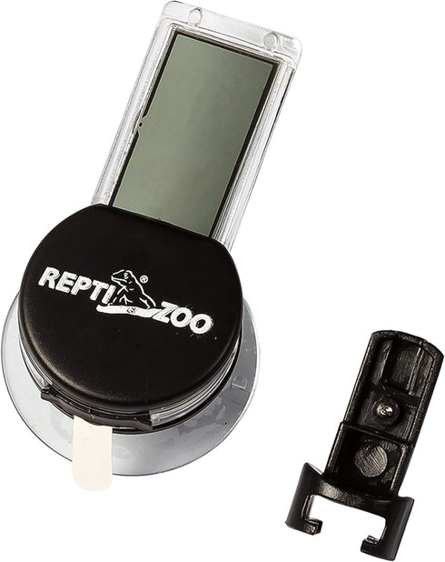 REPTI ZOO 2 Pack Reptile Terrarium Thermometer Hygrometer, Digital Display with Suction Cup for Pet Rearing Box