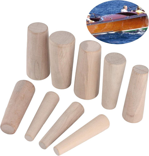 Wooden Plug, 9 Pcs Marine Emergency Safety Plug, Leak Stop Plug Accessory for Boat Yacht Fishing