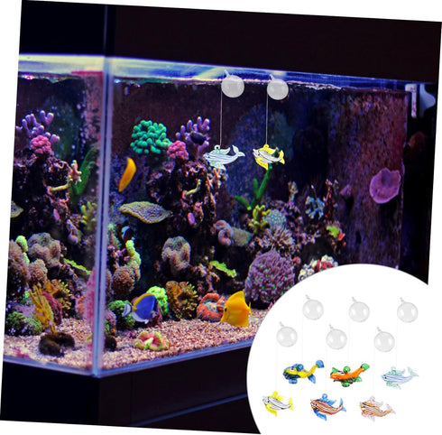 6 Pcs Floating Ball Pendant, All Glass Aquariums Float Frog Ornament, Aquarium Decor for Small Goldfish Fish Tank
