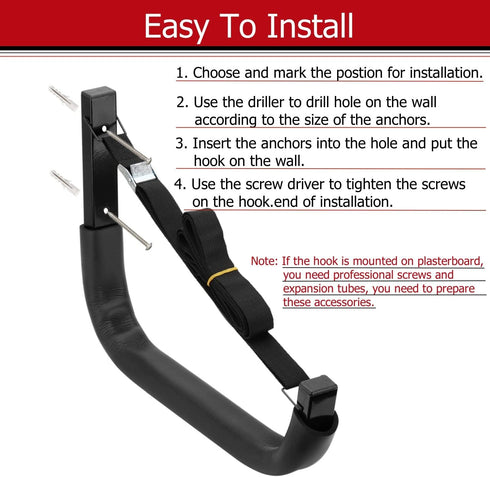 Kayak Storage Hooks, Heavy Duty Wall Mount Garage Hangers for Canoes or Paddleboards