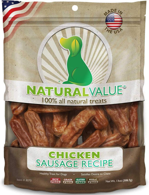 Loving Pets Natural Value All Natural Chicken Sausages for Dogs, 13-Ounce Soft Chew